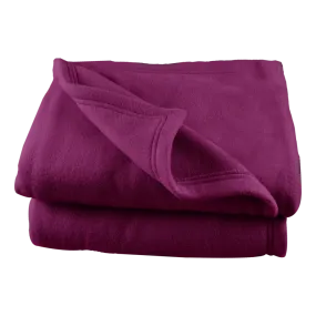 Couverture polaire 180 x 220 cm prune - Univers Décor