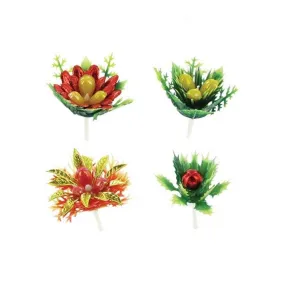 Décor pour bûche assortiment de houx par 72