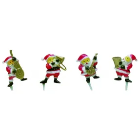 Décor Pères Noël musiciens 4 modèles assortis x48