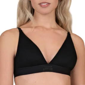 Soutien-gorge triangle sans armatures maille côtelée Natural Rib noir Bye Bra